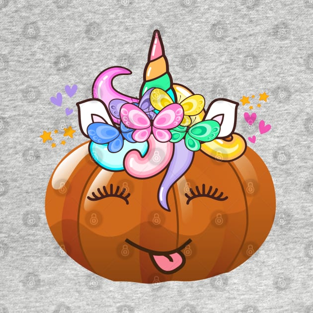 Pumpkin Unicorn Cute Pumpkincorn Halloween by MalibuSun